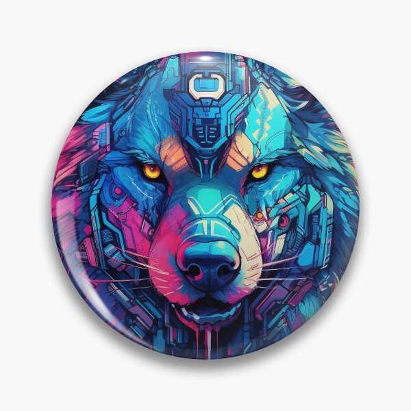 Item preview, Colorful Angry Cyber Wolf for Cyber-Gangsters designed and sold by NapNapSleeper.