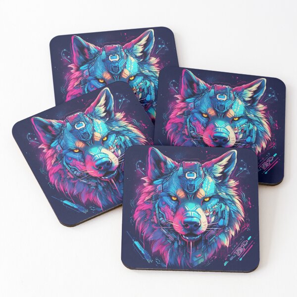 Item preview, Colorful Angry Cyber Wolf for Cyber-Gangsters designed and sold by NapNapSleeper.
