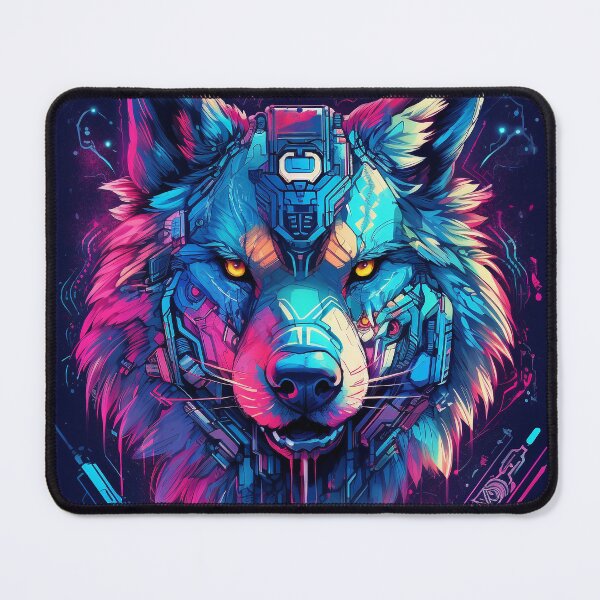Item preview, Colorful Angry Cyber Wolf for Cyber-Gangsters designed and sold by NapNapSleeper.