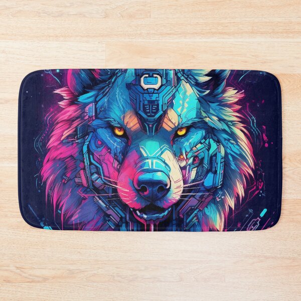 Item preview, Colorful Angry Cyber Wolf for Cyber-Gangsters designed and sold by NapNapSleeper.