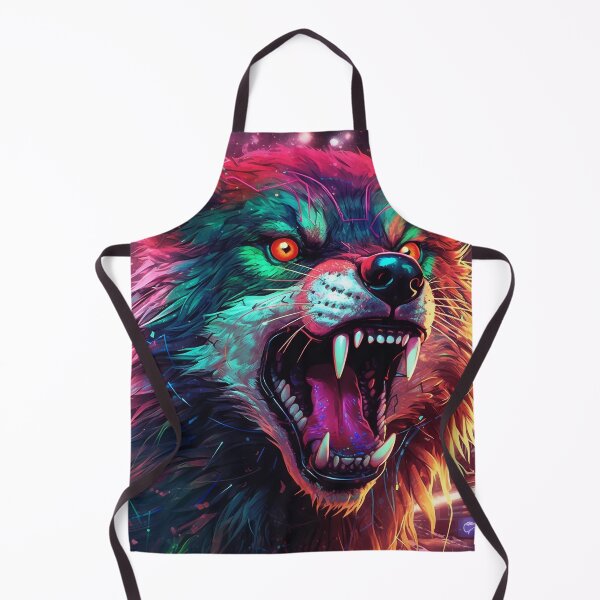 Item preview, Colorful Angry Cyber Wolf for Cyber-gangsters designed and sold by NapNapSleeper.