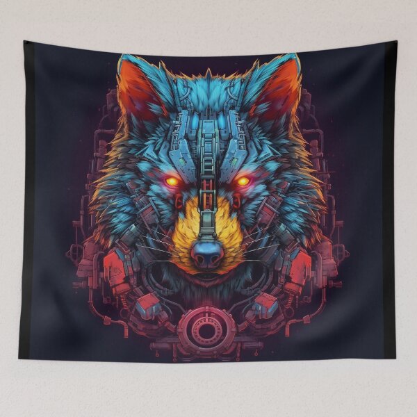Item preview, Colorful Cyber Wolf for Cyber-Gangsters designed and sold by NapNapSleeper.