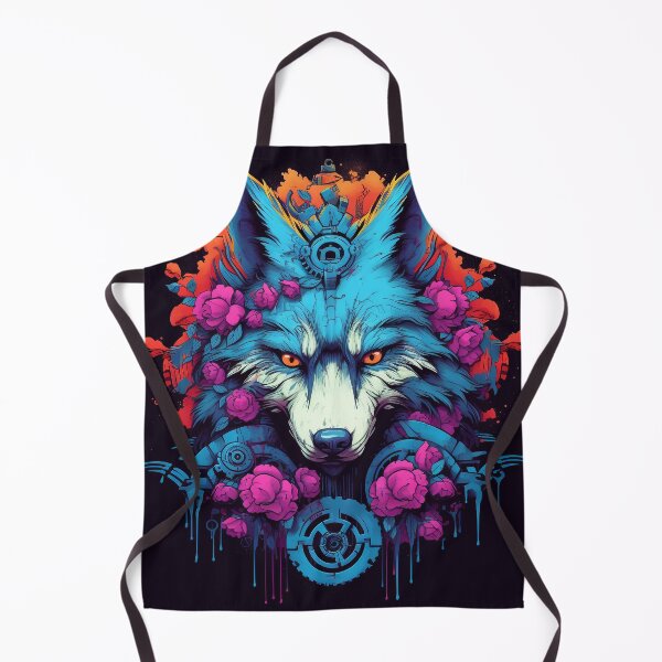 Item preview, Colorful Cyber Wolf with Cyber-Flowers for Cyber-Gangsters designed and sold by NapNapSleeper.