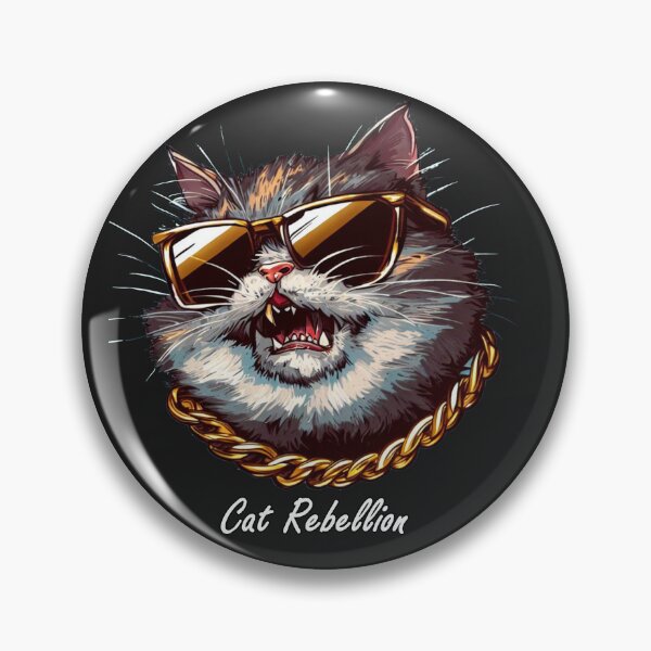 Item preview, Cat Rebellion - Gray cat with glasses and chain designed and sold by LV-creator.