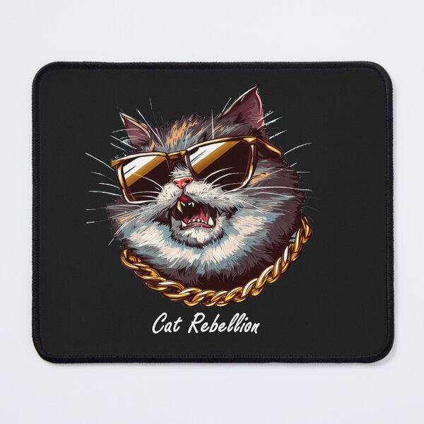 Item preview, Cat Rebellion - Gray cat with glasses and chain designed and sold by LV-creator.