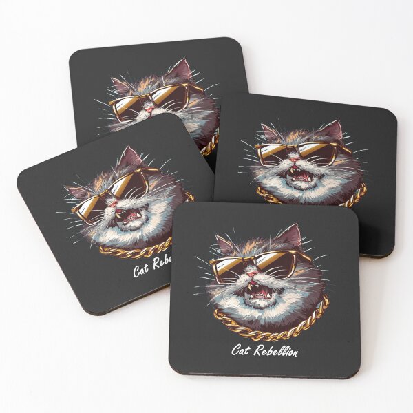 Item preview, Cat Rebellion - Gray cat with glasses and chain designed and sold by LV-creator.