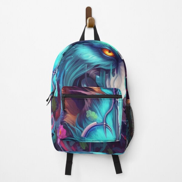 Item preview, Colorful Cyber Wolf with Cyber-Flowers for Cyber-Gangsters designed and sold by NapNapSleeper.