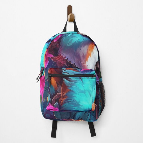 Item preview, Colorful Cyber Wolf with Cyber-Flowers for Cyber-Gangsters designed and sold by NapNapSleeper.