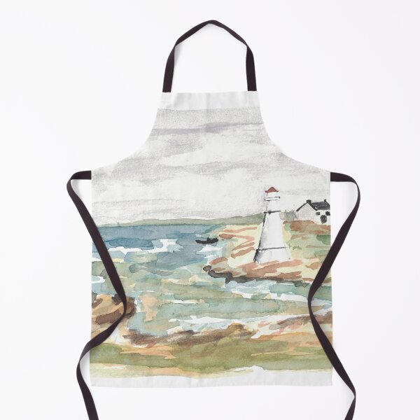Item preview, Maritime Lighthouse Seascape Watercolor designed and sold by EmililyArt.