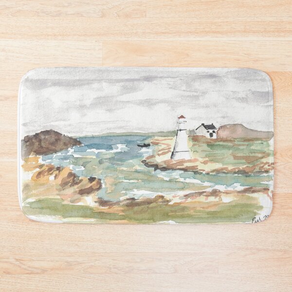 Item preview, Maritime Lighthouse Seascape Watercolor designed and sold by EmililyArt.