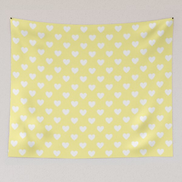 Item preview, White heart print on yellow 2 designed and sold by LittleBettyMakes.