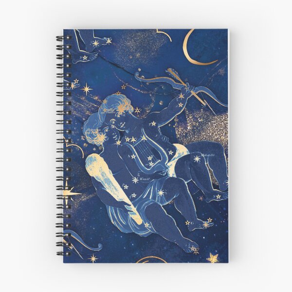 Item preview, Blue Gemini Constellation with Moon and stars designed and sold by DarkstarDesign.