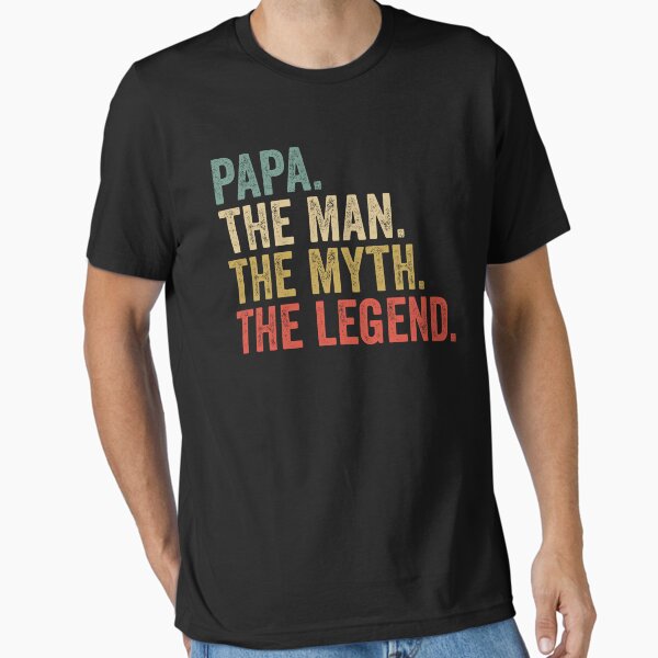 Vista previa del artículo con la obra «Papa el hombre el mito la leyenda retro dia del padre», diseñado y vendido por Majesticoo.