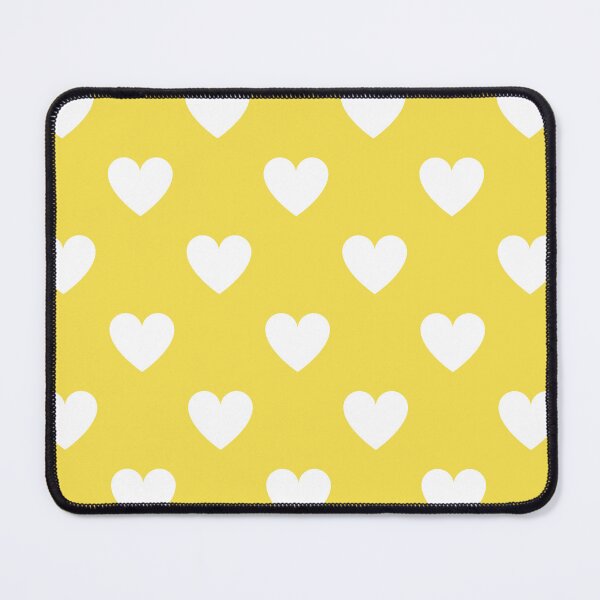 Item preview, White heart print on yellow 1 designed and sold by LittleBettyMakes.