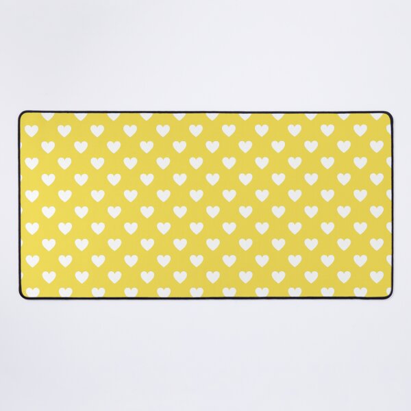 Item preview, White heart print on yellow 1 designed and sold by LittleBettyMakes.