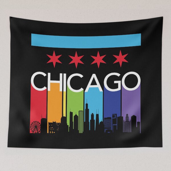 Item preview, Chicago Skyline Colorful Rainbow designed and sold by Highway24.