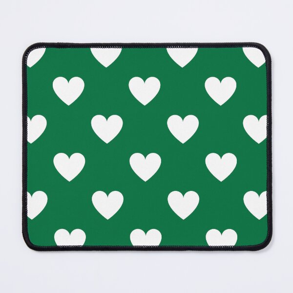 Item preview, White heart print on deep green designed and sold by LittleBettyMakes.