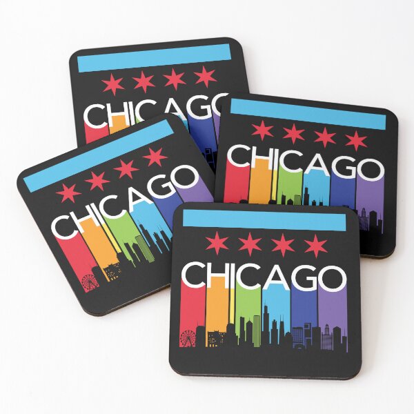 Item preview, Chicago Skyline Colorful Rainbow designed and sold by Highway24.
