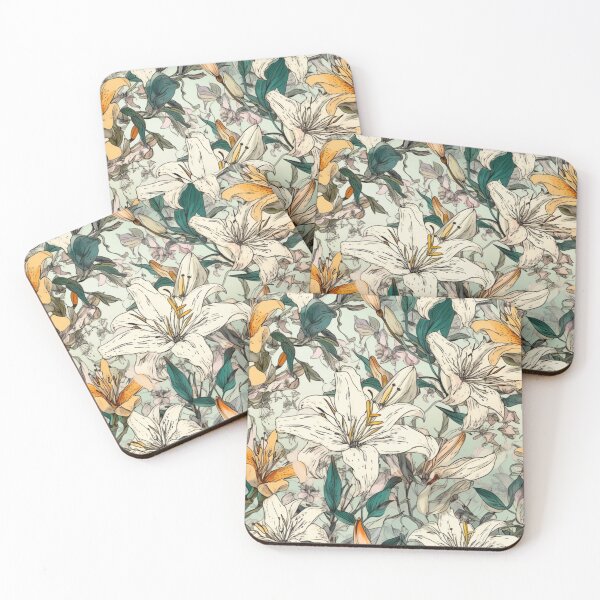 Item preview, Drawn Lily Flower Seamless Pattern: Intricate Composition designed and sold by GiveMeMood.
