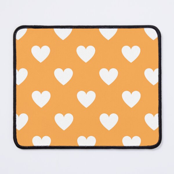 Item preview, White heart print on orange designed and sold by LittleBettyMakes.