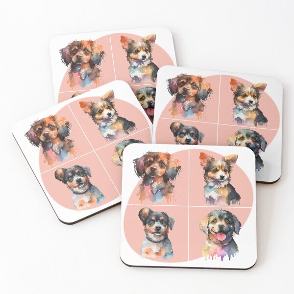 Item preview, Watercolor funny dog pack cute dogs puppy lover pastel designed and sold by lesvalises.