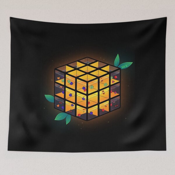 Item preview, Yellow fruit fluid glowing Rubik's cube designed and sold by Shaju.