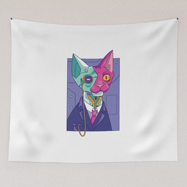 Item preview, Mechanical Whiskers - Siamese Android Cat designed and sold by slachtrijp.