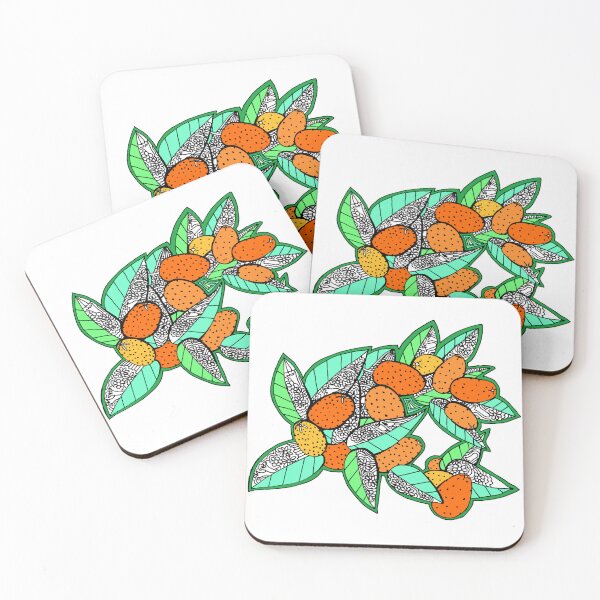 Item preview, Juicy Ripe California Kumquats with Pop Art Leaves designed and sold by RhondaChase.