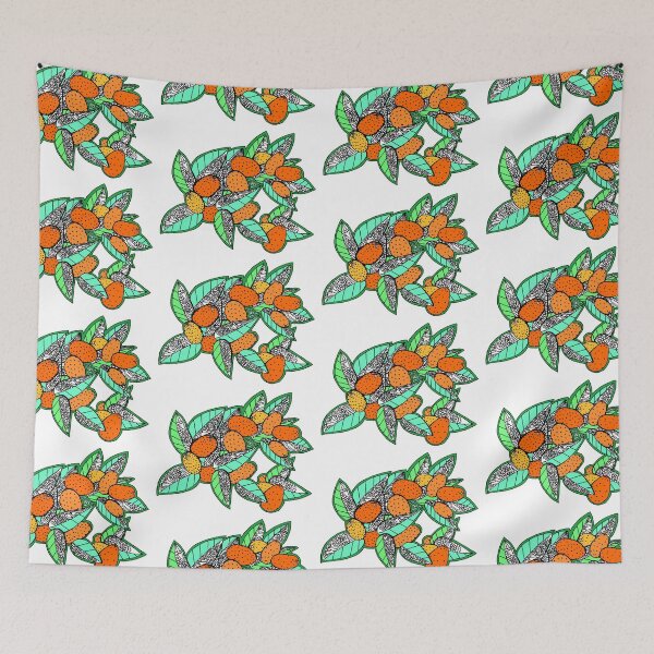 Item preview, Juicy Ripe California Kumquats with Pop Art Leaves designed and sold by RhondaChase.