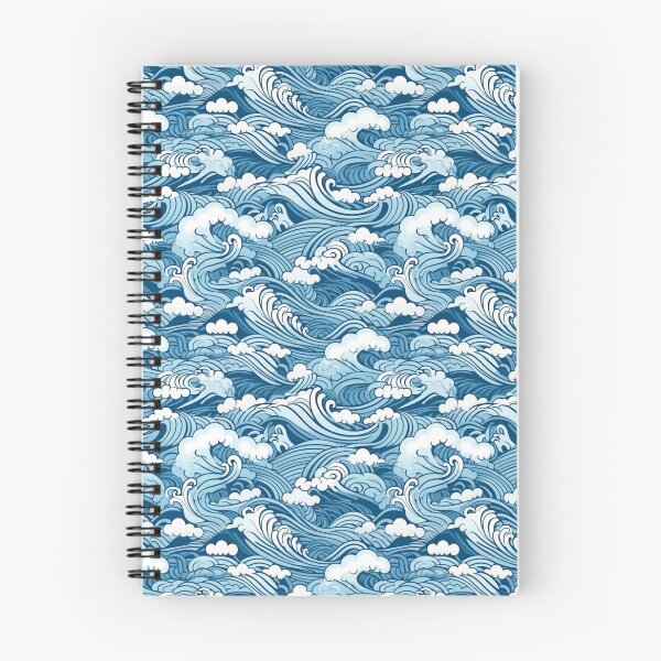 Item preview, Olas japonesas azules designed and sold by Designifying.