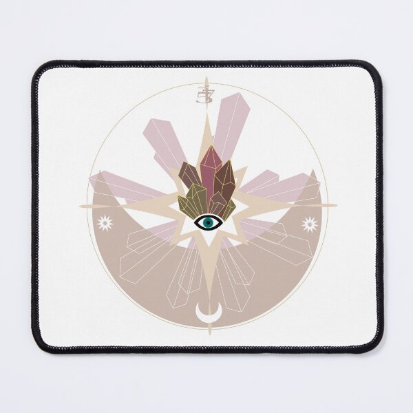 Item preview, Mystic Vibe, crystal circle w/ eye, moon, sun designed and sold by ArtDoor54.