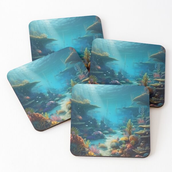 Item preview, "   Immerse in Extraterrestrial Beauty with Alien Underwater Oasis, A Vibrant Underwater Landscape Art" designed and sold by stateofhuman.