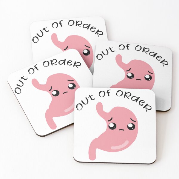Aperçu de l'œuvre Autocollant d'estomac hors service, gastroparésie / IBS / IBD / GERD / problèmes de ventre, conception mignonne, maladie chronique / invalidité de la douleur Sticker créée et vendue par VersatileV.