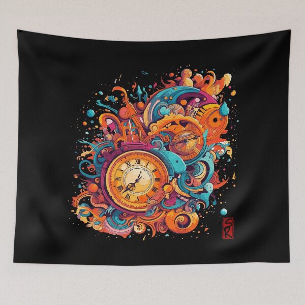 Item preview, Colorful abstract timepiece  designed and sold by SiriusrenoTee.