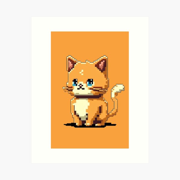 Kitten Pixel Art Prints for Sale