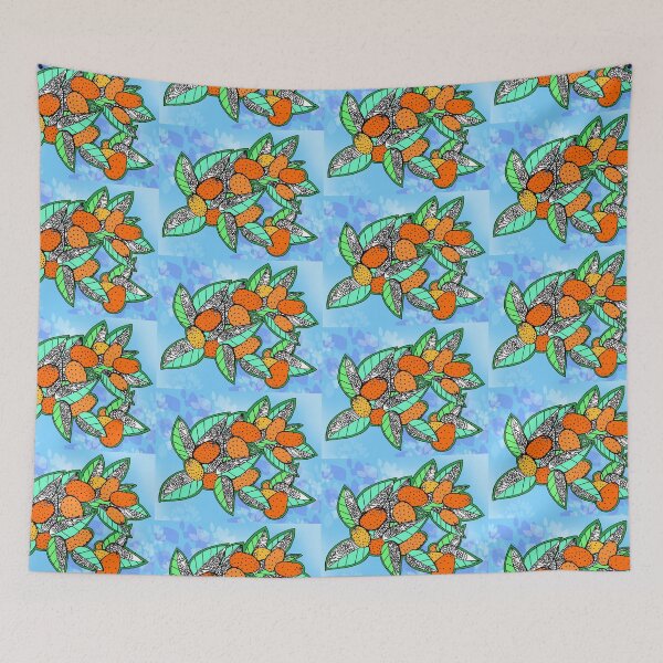 Item preview, Juicy Ripe California Kumquats on Blue Sky designed and sold by RhondaChase.