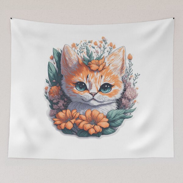 Item preview, Cute cat with flowers awesome gift  designed and sold by KING TK.