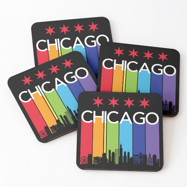 Item preview, Chicago Skyline Flag Colorful Rainbow designed and sold by Highway24.