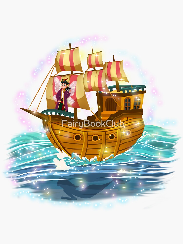 Thumbnail 3 of 3, Sticker, Pirate Pete and the Lost Fairy Treasure's Ship designed and sold by FairyBookClub.