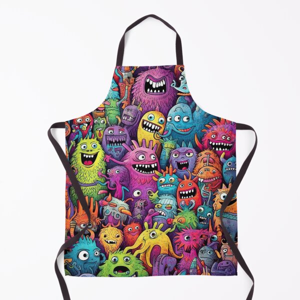 Item preview, Many monsters, doodle art style, colorful, funny, neon watercolors designed and sold by AiAgency.