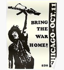 "Bring das Kriegshaus!" Chicago 1969 Tage der Wut Demonstrationen Poster