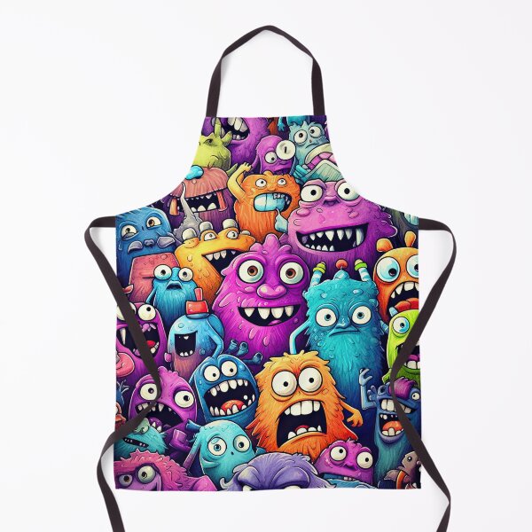 Item preview, Many monsters, doodle art style, colorful, funny, neon watercolors designed and sold by AiAgency.