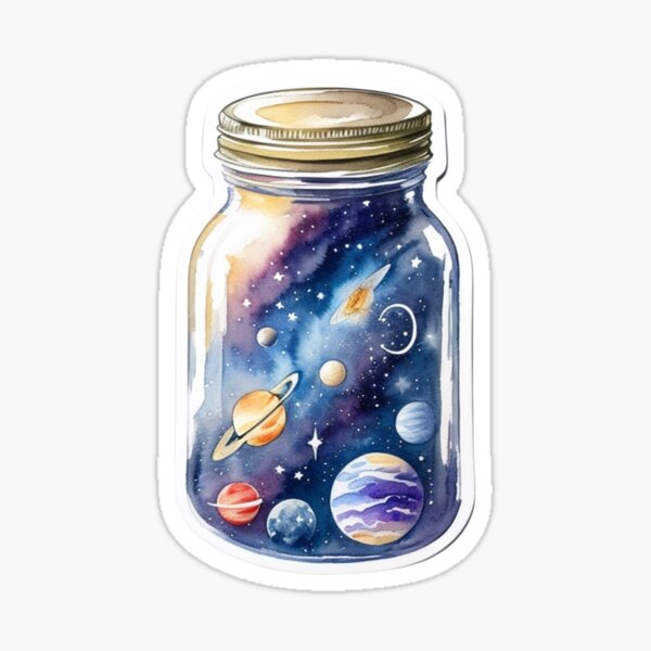 Galaxy in a Jar Sticker for Sale by artolxxvia