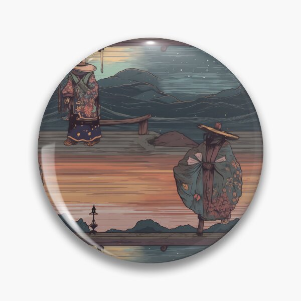 Item preview, Samurai fishing on the river pattern designed and sold by Viking-Samurai.