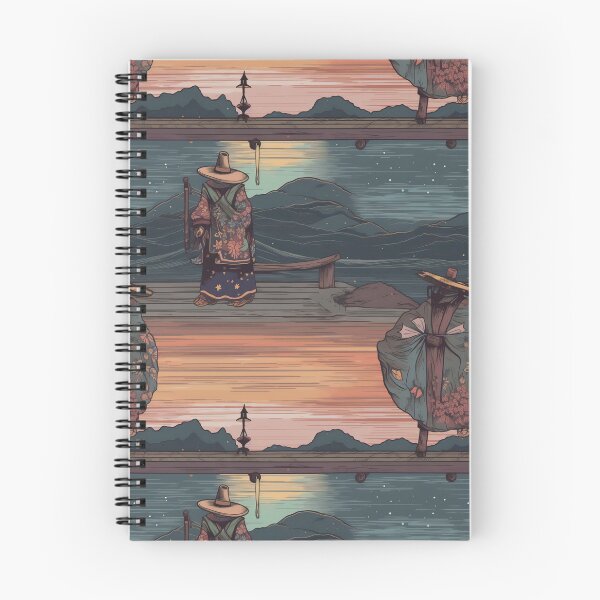 Item preview, Samurai fishing on the river pattern designed and sold by Viking-Samurai.