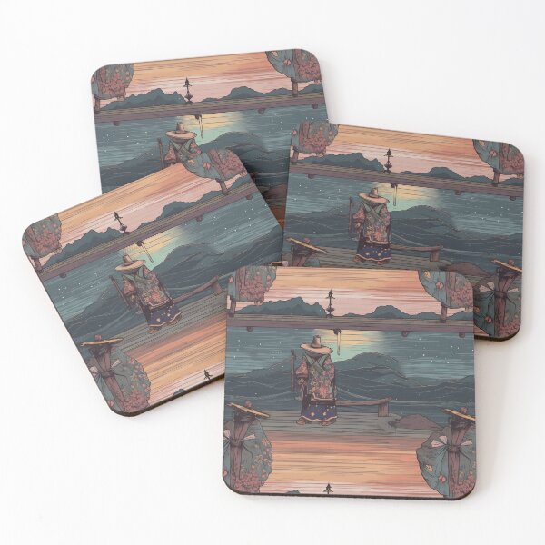 Item preview, Samurai fishing on the river pattern designed and sold by Viking-Samurai.
