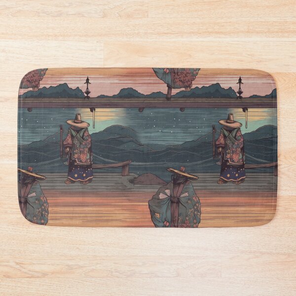 Item preview, Samurai fishing on the river pattern designed and sold by Viking-Samurai.