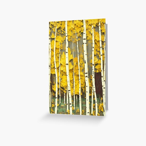 Item preview, Aspen trees paper collage art 1 designed and sold by creative-athome.