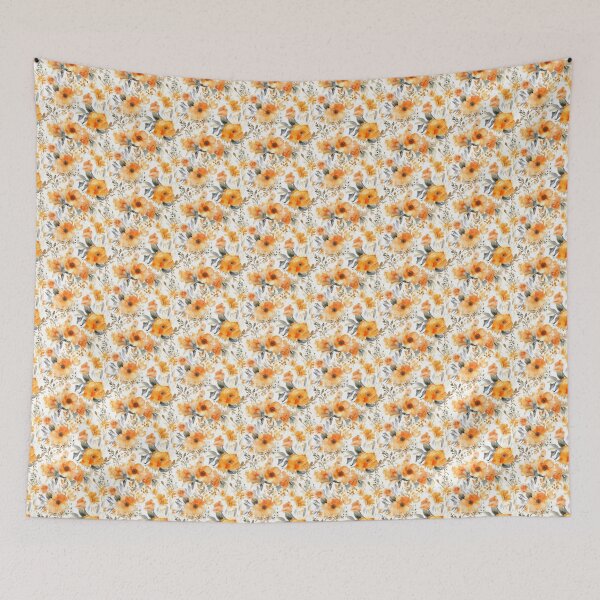Item preview, Watercolour Orange floral pattern  designed and sold by florallover444.