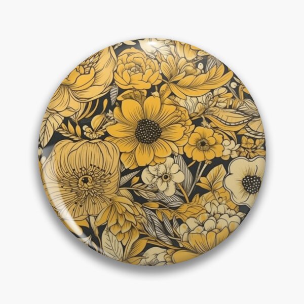 Item preview, Vintage Yellow floral pattern  designed and sold by florallover444.
